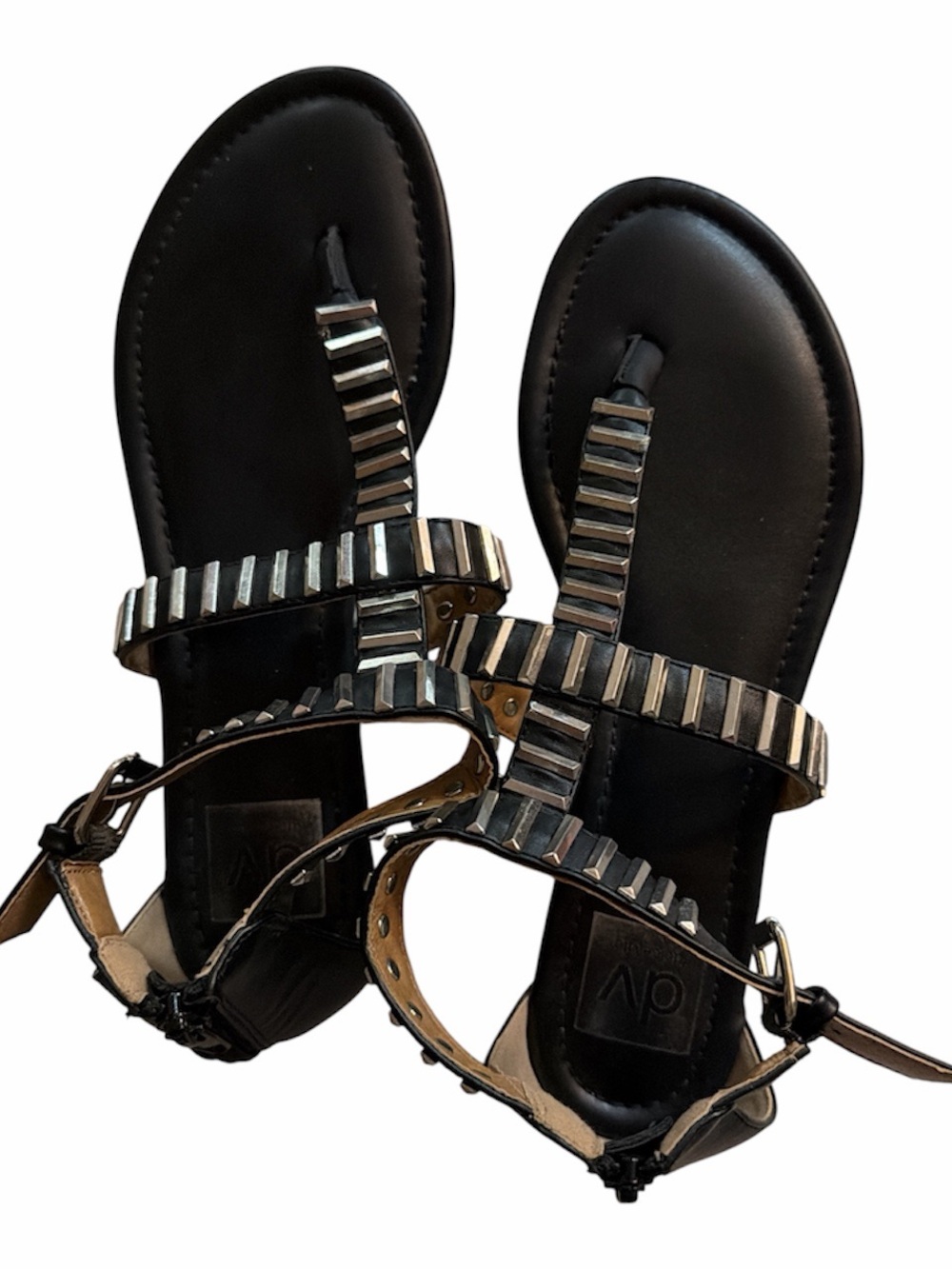 Dolce Vita Black T-Strap Studded Sandals